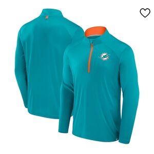Miami Dolphins Antigua 1/4 Zip Men’s Pullover Small Sports Jacket Teal Orange L‎